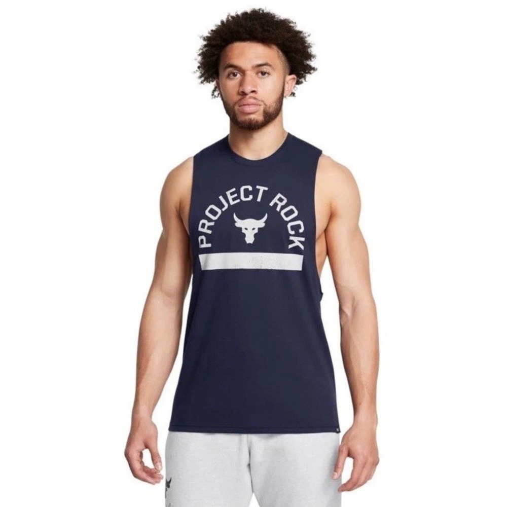 Under Armour UA project Rock Bahama Bull Tank Top Shirt midnight navy Men's 3XL